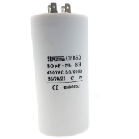 Kondensator silnikowy CBB60E 80uF 450V | CBB60E-80/450 SR PASSIVES