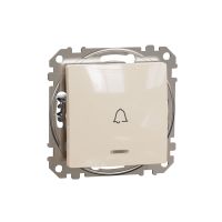Przycisk 1-biegunowy "dzwonek" z podświetleniem, beżowy, Sedna Design & Elements | SDD112131L Schneider Electric