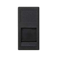 Płytka K45/2, 1x RJ z osłoną, 22,5x45mm, NEXANS, czarny, Simon Connect | KA85/14 Kontakt Simon