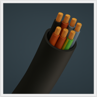 Przewód w izolacji gumowej H07RN-F (OnPD) 7x2,5 żo 450/750V BĘBEN | 5901854405292-B Elpar