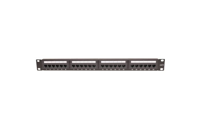 Panel kat. 6 19" 1U 24xRJ45 UTP czarny | CCAS-PA6-24UTP securityNET