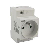 Gniazdo 230V na szynę TH z bolcem uziemiającym 2P+Z GSTH230 | 87.35 Elektro-Plast Opatówek