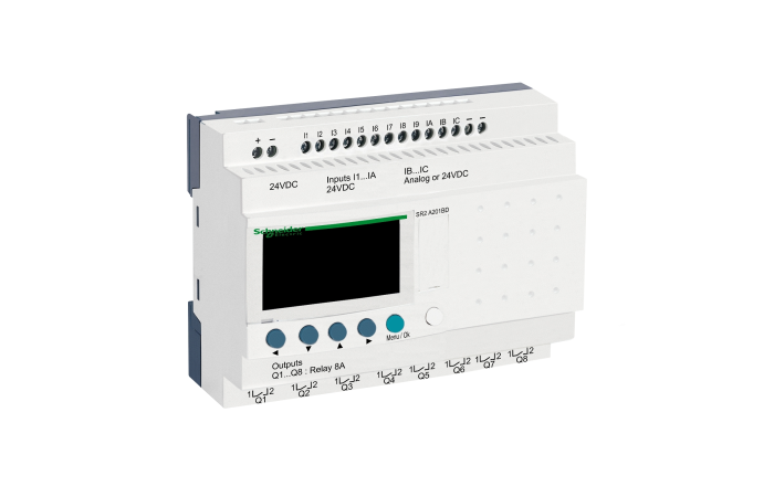 Przekaźniki programowalne ZELIO Logic 12-wejścia D/8-wyjść P 24VDC | SR2A201BD Schneider Electric