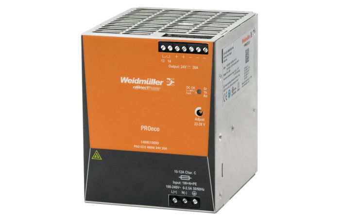 Zasilacz prądowy, PRO ECO 480W 24VDC 20A, impulsowy | 1469510000 Weidmuller