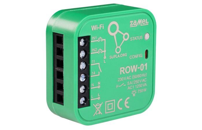 Odbiornik Wi-Fi dopuszkowy 1-kanałowy dwukierunkowy typ: ROW-01 SUPLA | SPL10000001 Zamel