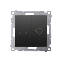 Przycisk roletowy (moduł) 10AX, 250V~, szybkozłącza, czarny mat, Simon 54 | DZP1.01/49 Kontakt Simon