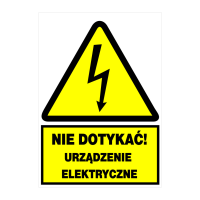 Tablica samoprzylepna 148x210 "NIE DOTYKAĆ URZĄDZENIE ELEKTRYCZNE" NO1-NDUE | NO1-NDUE Trytyt