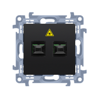Gniazdo światłowodowe / optyczne podwójne SC/APC, czarny Simon 10 | CGS2.01/49 Kontakt Simon