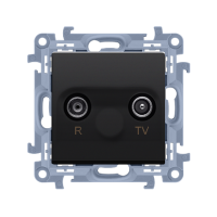 Gniazdo antenowe R-TV końcowe separowane (moduł), 1x wejście: 5-862 MHz, czarny Simon 10 | CAK.01/49 Kontakt Simon