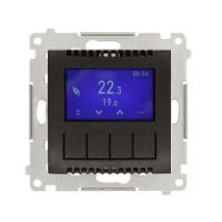 Termostat programowalny z wyświetlaczem z czujnikiem temperatury, 16(2) A, 230V, antracyt Simon 54 | DETD1A.01/48 Kontakt Simon