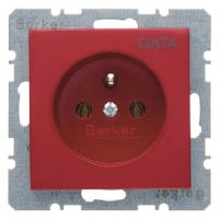 Gniazdo z/u kompletne z nadrukiem "DATA" z kluczem, czerwony, połysk, B.Kwadrat | 6765088962 Hager