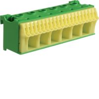 Blok samozacisków ochronny, zielony, 6x16+20x4mm2, szer. 105mm, QuickConnect | KN26E Hager