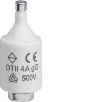 Wkładka bezpiecznikowa DTII/E27 wykonanie zwłoczne gG (Bi-Wtz) 4A 500VAC | LE2704 Hager