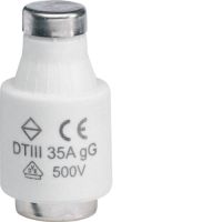 Wkładka bezpiecznikowa DTIII/E33 wykonanie zwłoczne gG (Bi-Wtz) 35A 500VAC | LE3335 Hager