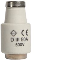 Wkładka bezpiecznikowa DIII/E33 wykonanie szybkie F (Bi-Wts) 50A 500VAC | LE33F50 Hager