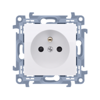 Gniazdo wtyczkowe pojedyncze z/u 16A, 250V, zaciski śrubowe, biały, Simon 10