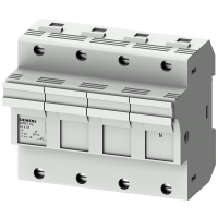 Podstawa bezpiecznikowa do wkładek cylindrycznych 14x51mm, 50A, 3-bieg.+N, na szynę DIN | 3NW7162 Siemens