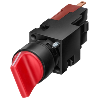 Przełącznik wyboru, pokręto, 3-poł. I-O-II, blokowane, Fi 16mm, czarne, 1NO, 1NO | 3SB2210-2DB01 Siemens