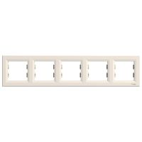 Ramka pięciokrotna pozioma kremowa, Asfora | EPH5800523 Schneider Electric