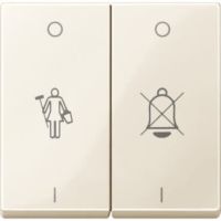 System M, klawisz podwójny z symbolami dzwonka i sprzątania, kremowy, Merten | MTN432644 Schneider Electric