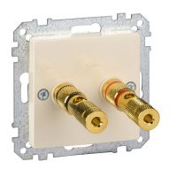 Płytka centralna ze złączem głośnika Hi-Fi, kremowy, połysk, system M | MTN468844 Schneider Electric