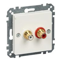Gniazdo wtykowe złącza audio, biel polarna, połysk, system M | MTN4350-0319 Schneider Electric