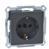 Gniazdo wtykowe Schuko, z przesłoną, zaciski śrubowe, antracyt, system M | MTN2400-0414 Schneider Electric
