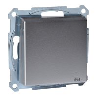 Gniazdo wtykowe Schuko z klapką i przesłoną, IP44, b.śrub., alu, Sys M | MTN2314-0460 Schneider Electric