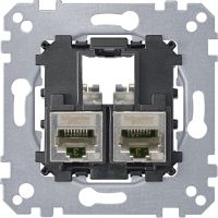 Gniazdo komputerowe podwójne RJ45 kat.6A F/STP, Merten | MTN4576-0022 Schneider Electric