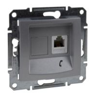 Gniazdo telefoniczne pojedyncze 1xRJ11 zaciski bezgwintowe aluminiowe, Sedna | SDN4101160 Schneider Electric