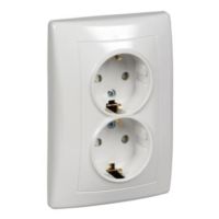 Gniazdo podwójne schuko 16A IP20 białe, Sedna | SDN3000421 Schneider Electric