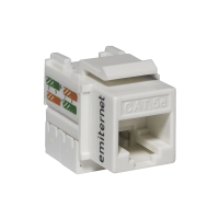 Gniazdo UTP RJ45, kat. 5e, Keystone, białe | EM/FA-682MK-8-C5E Emiternet
