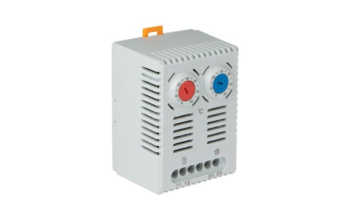 Termostat na grzanie i chłodzenie TBGZ41 (podwójny) NC NO, bimetalowy, TH35, 67x50x46mm szary | 86.41 Elektro-Plast Opatówek