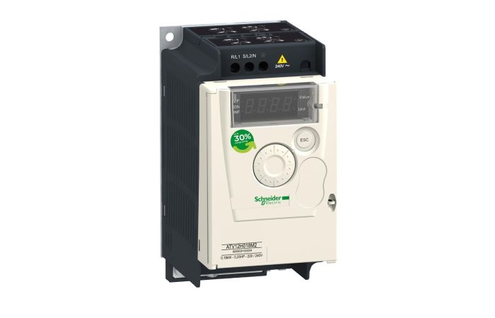 Przemiennik częstotliwości ATV12 1-fazowy 200/240VAC 50/60Hz 0.37kW 2.4A IP20, Altivar 12  | ATV12H037M2 Schneider Electric